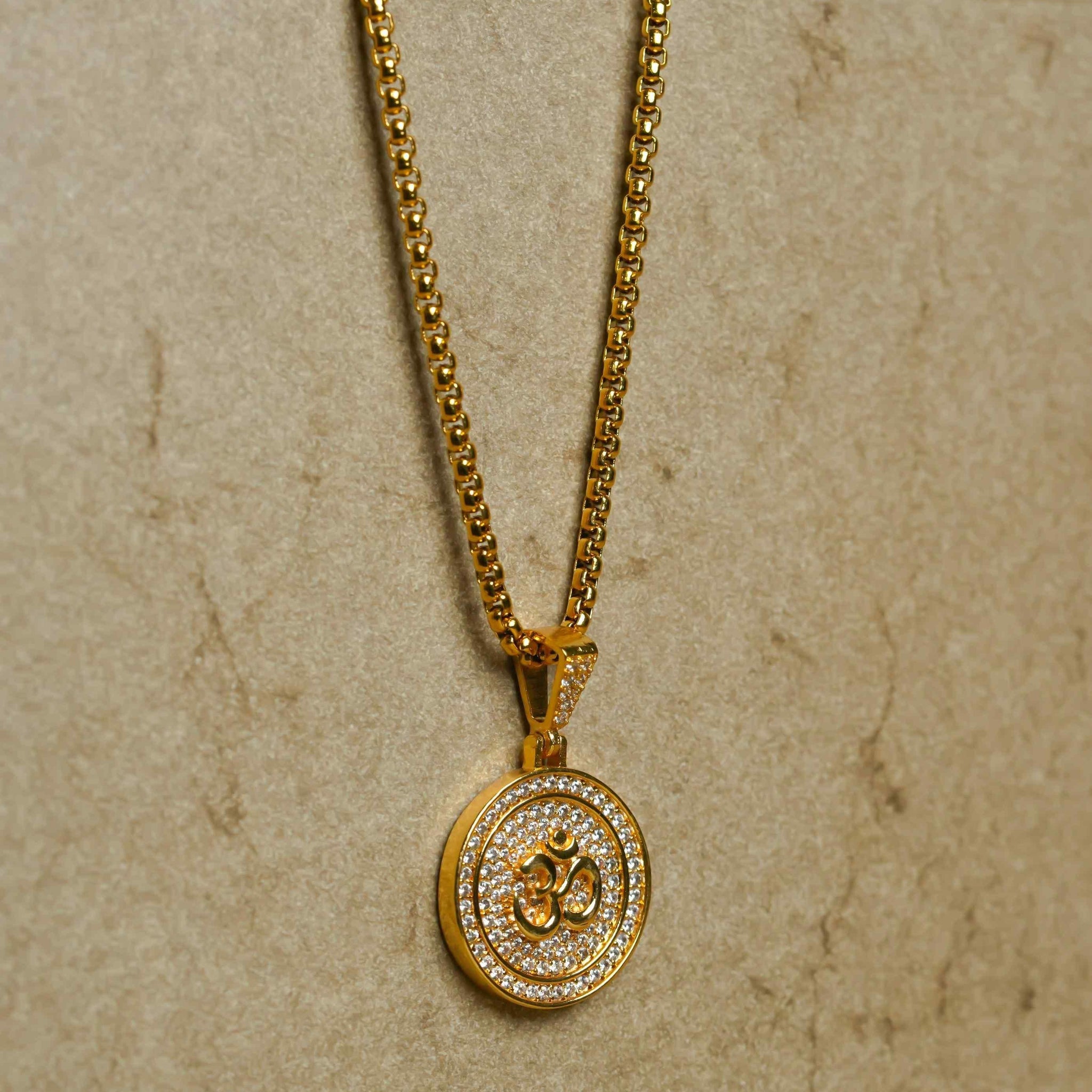 Om Symbol Pendant With Chain